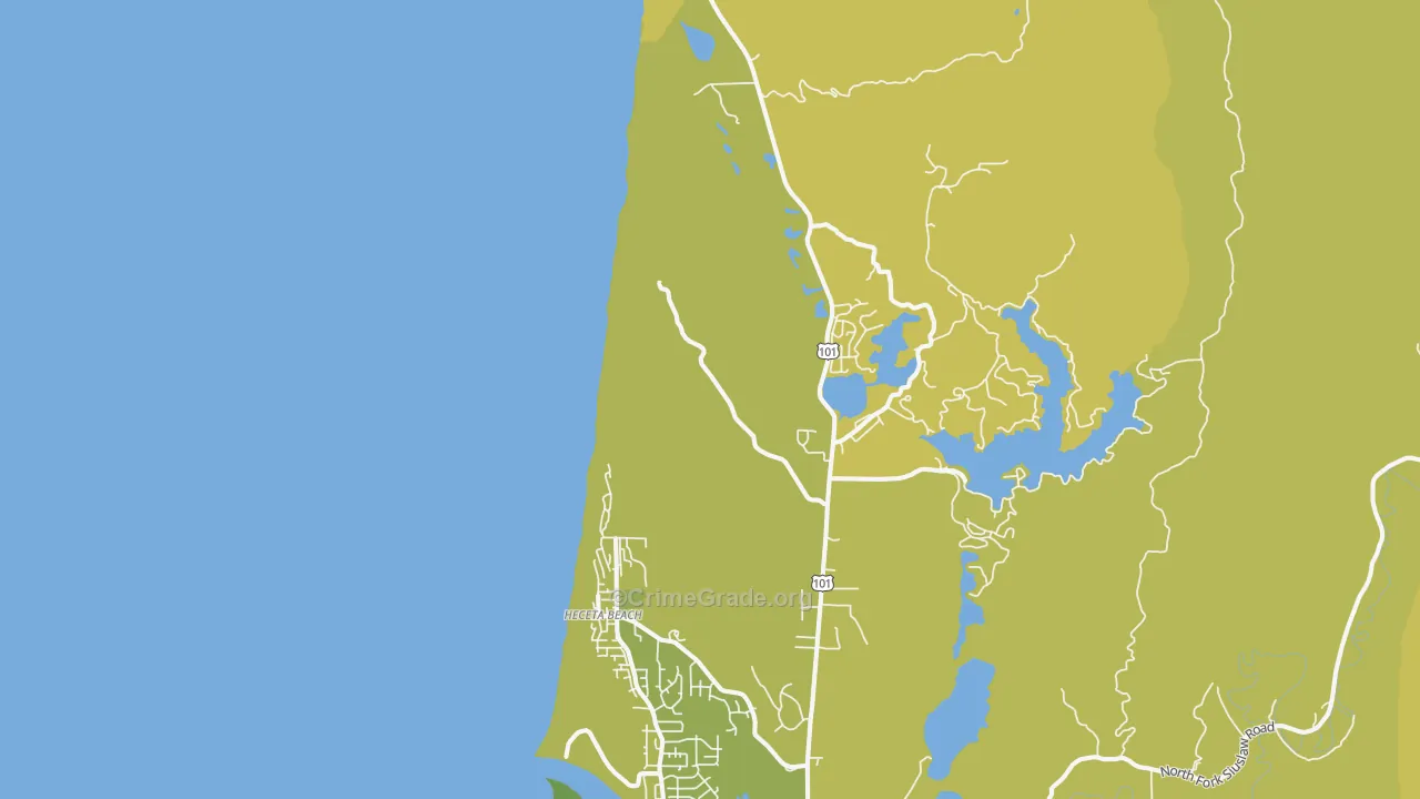 Heceta Beach, OR Map of Assault Rates