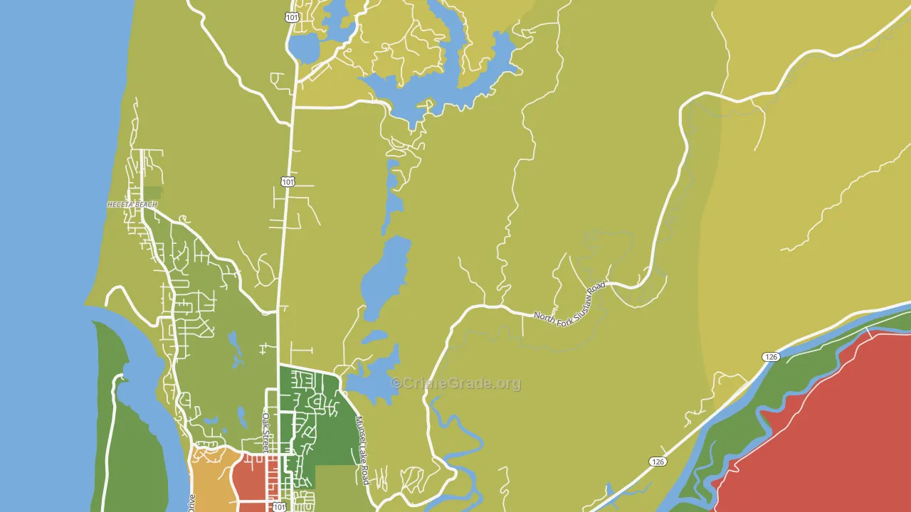 Heceta Junction, OR Map of Assault Rates