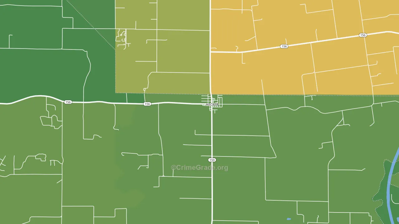 Hecker, IL Map of Assault Rates
