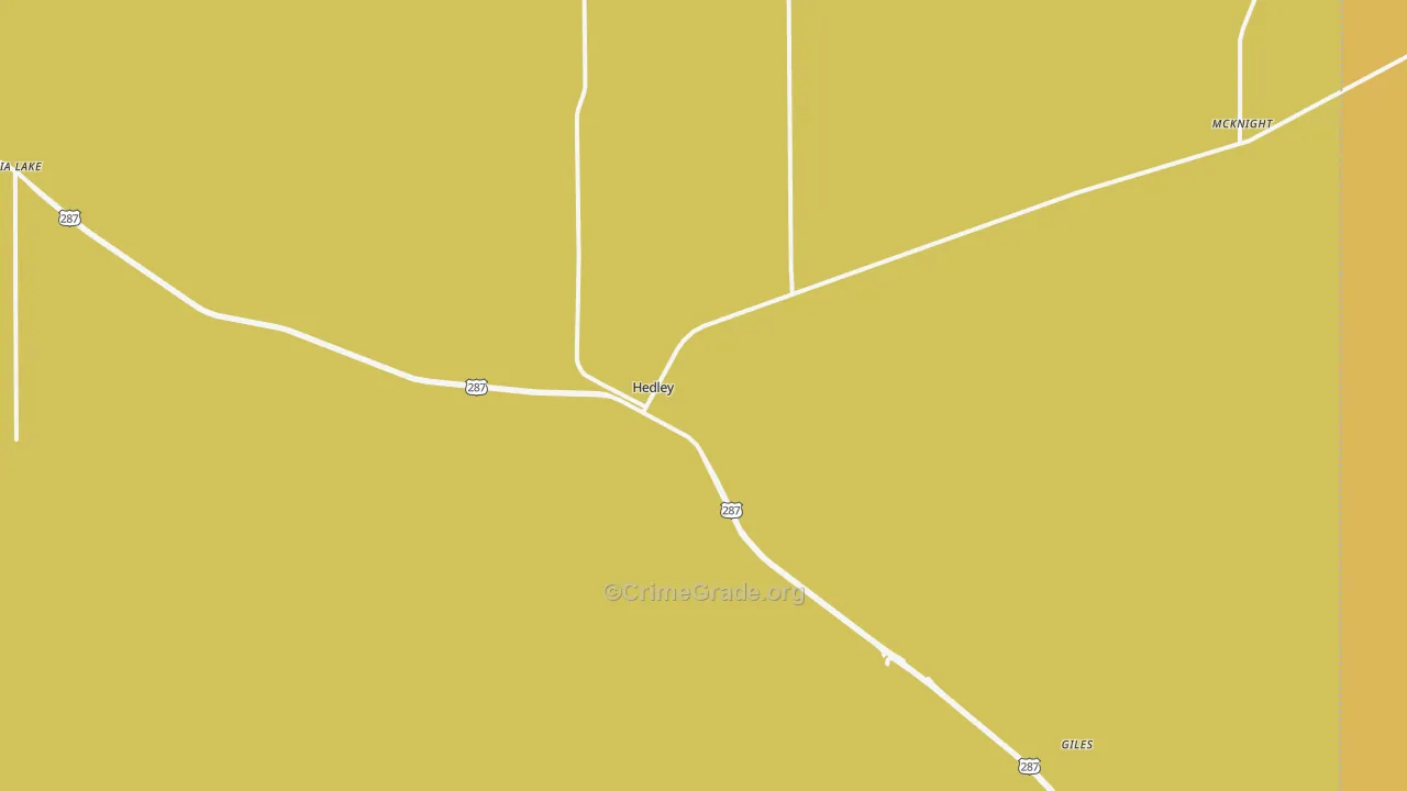 Hedley, TX Map of Assault Rates