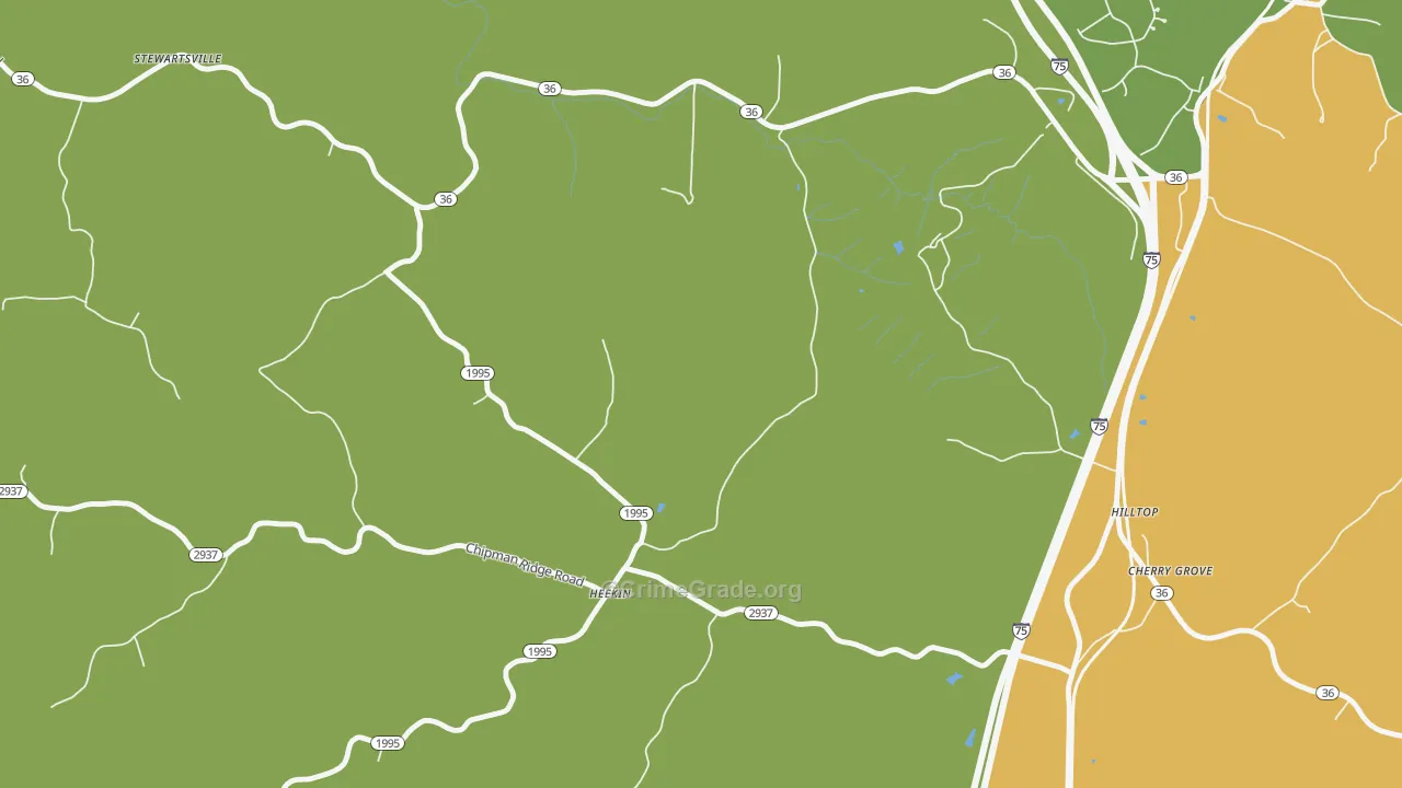 Heekin, KY Map of Assault Rates