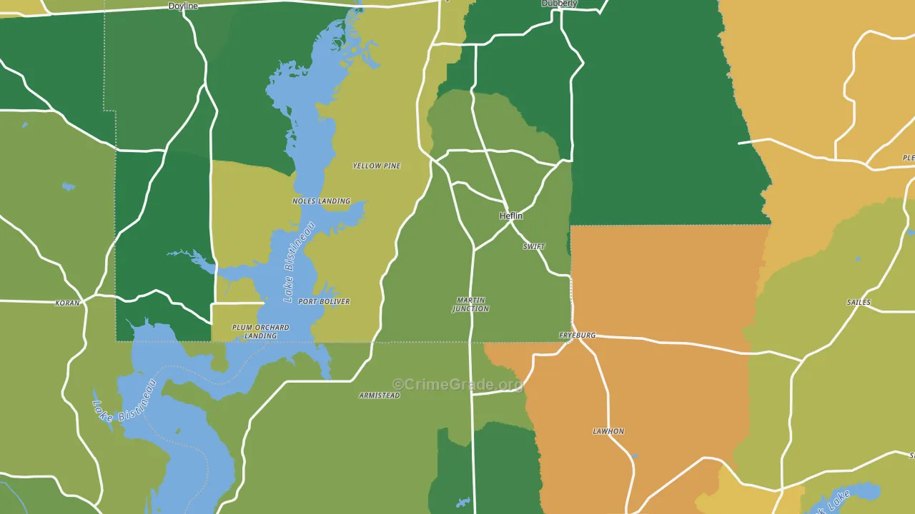 Heflin, LA Map of Assault Rates