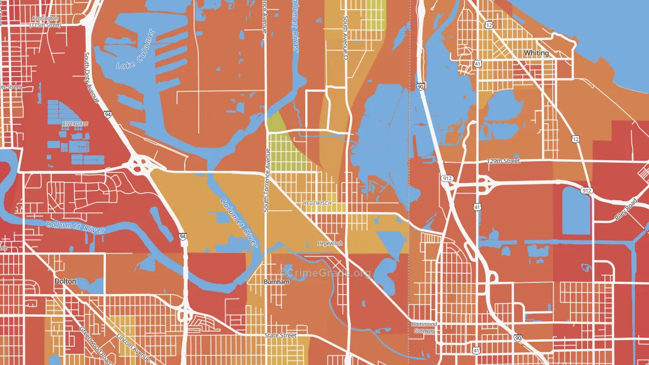 Hegewisch, Chicago, IL Map of Assault Rates