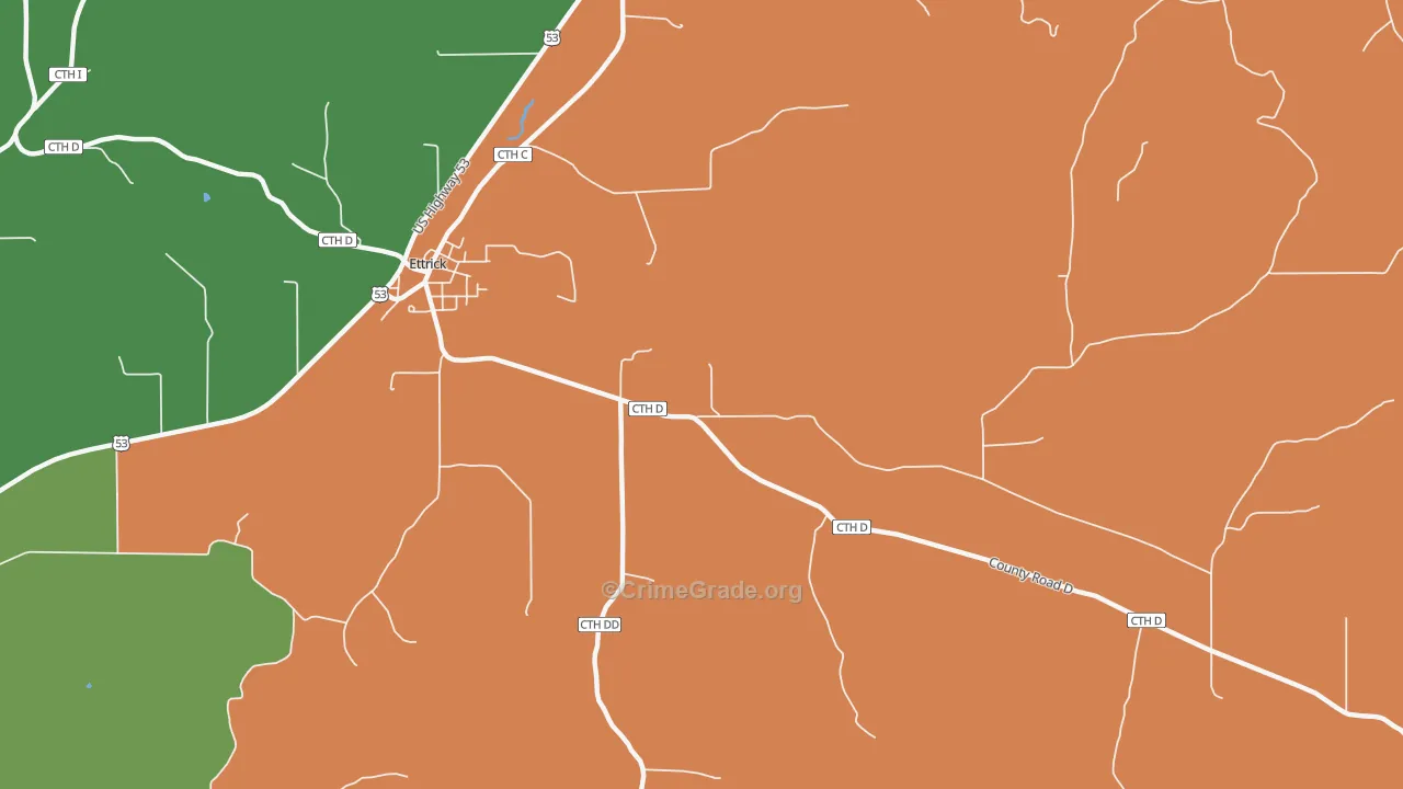 Hegg, WI Map of Assault Rates