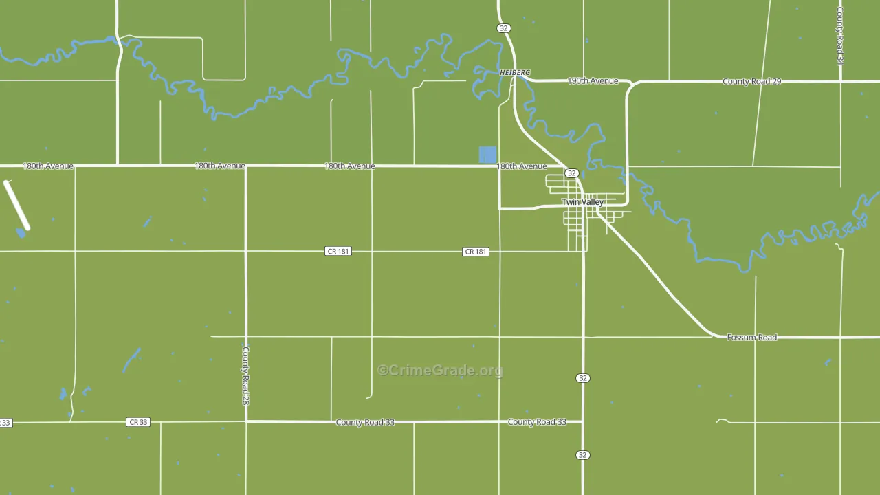 Heiberg, MN Map of Assault Rates