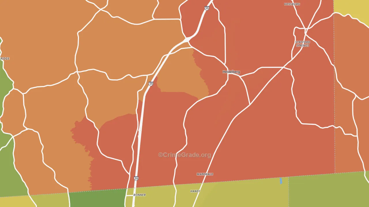 Heidelberg, MS Map of Assault Rates