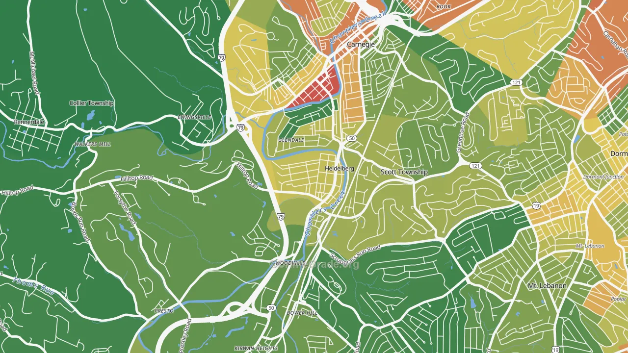 Heidelberg, PA Map of Assault Rates
