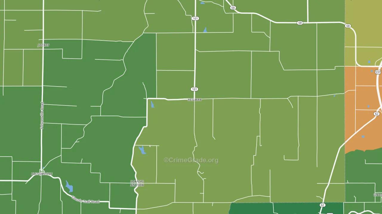 Heilman, IN Map of Assault Rates