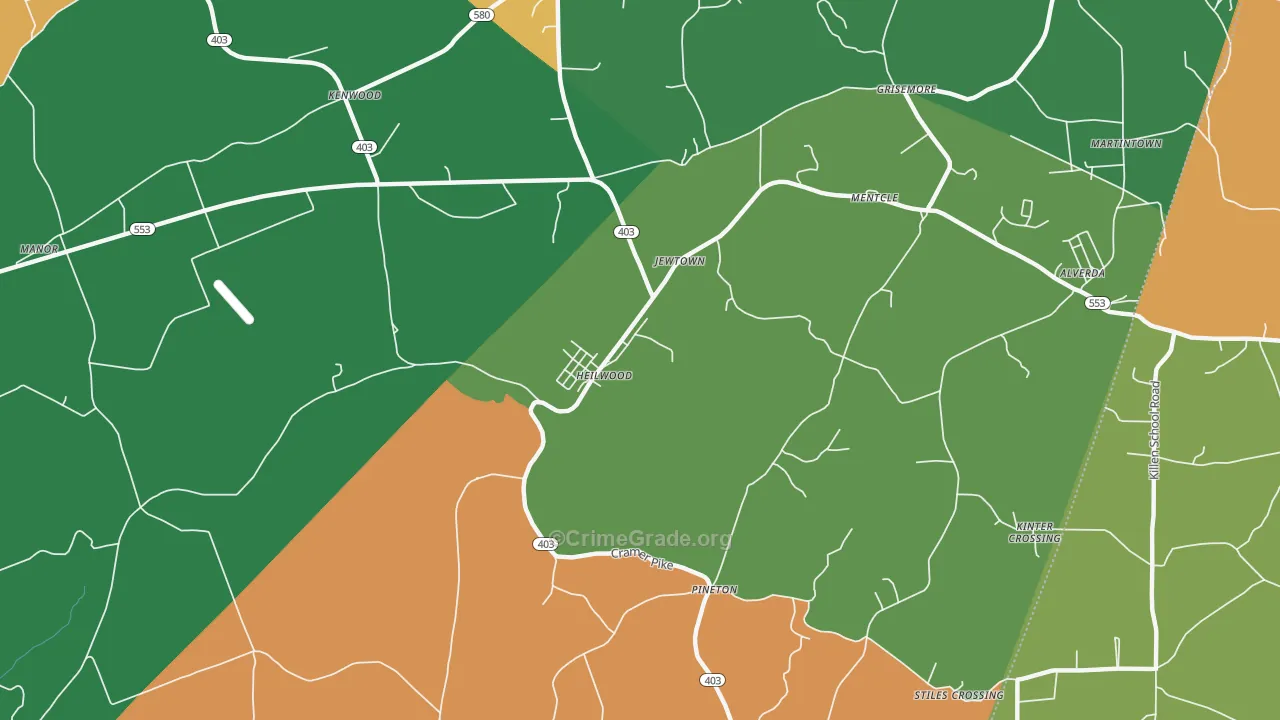 Heilwood, PA Map of Assault Rates