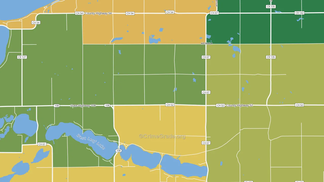 Heinola, MN Map of Assault Rates