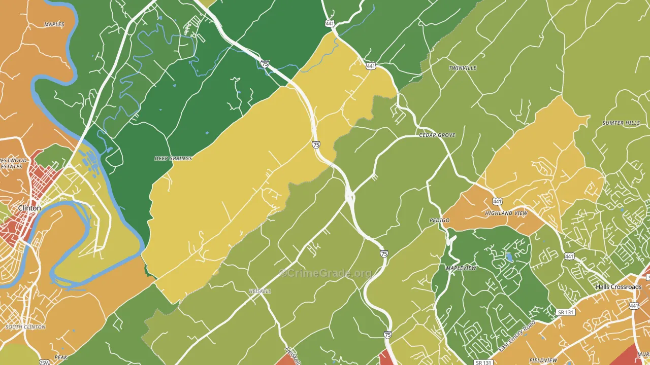 Heiskell, TN Map of Assault Rates