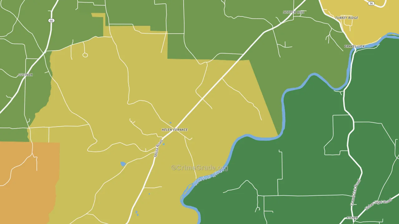 Helen Furnace, PA Map of Assault Rates