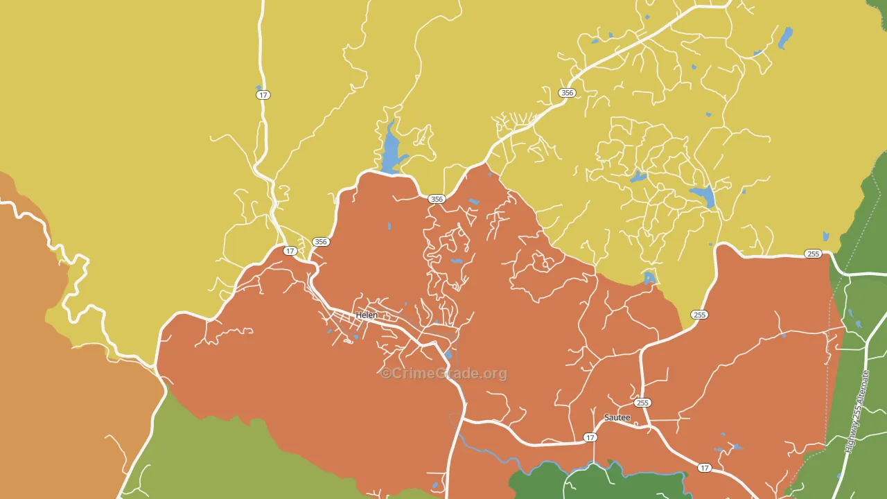 Helen, GA Map of Assault Rates