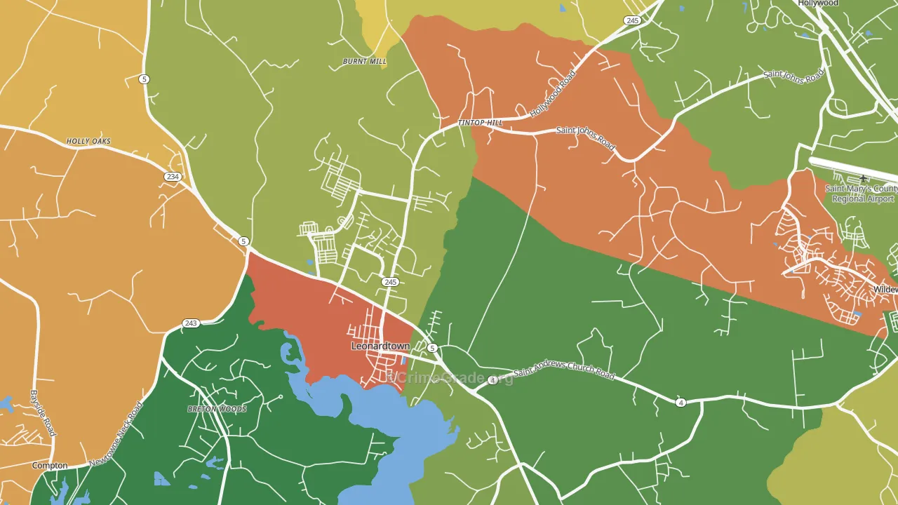 Helen, MD Map of Assault Rates