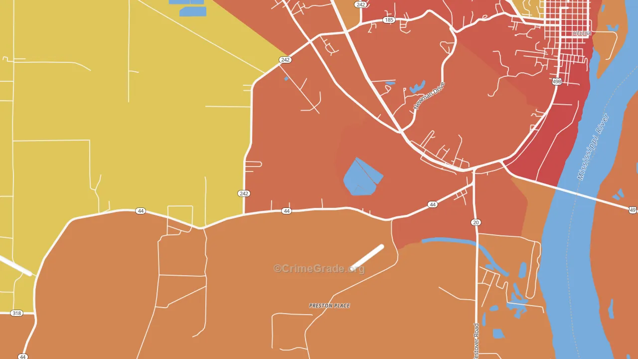Helena Crossing, AR Map of Assault Rates