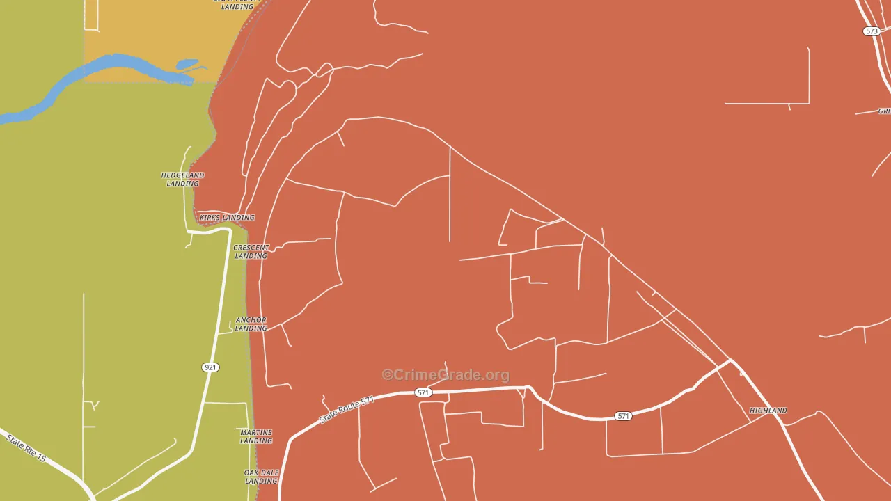 Helena, LA Map of Assault Rates