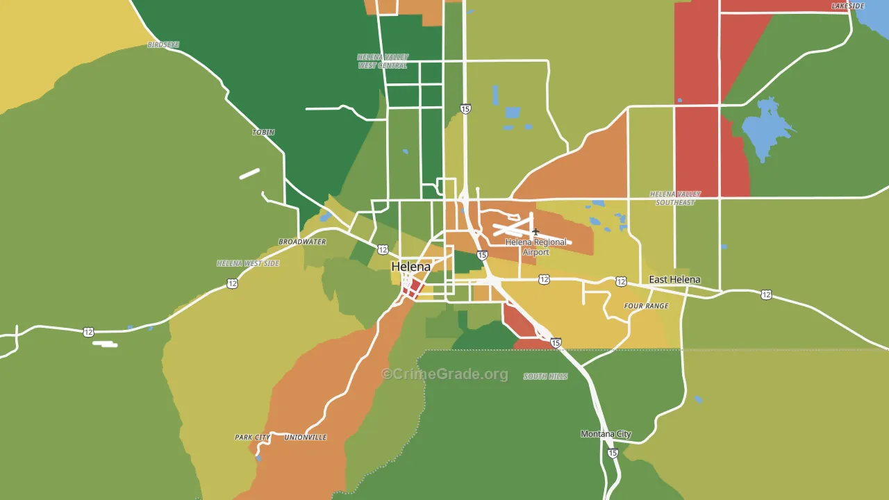 Helena, MT Map of Assault Rates
