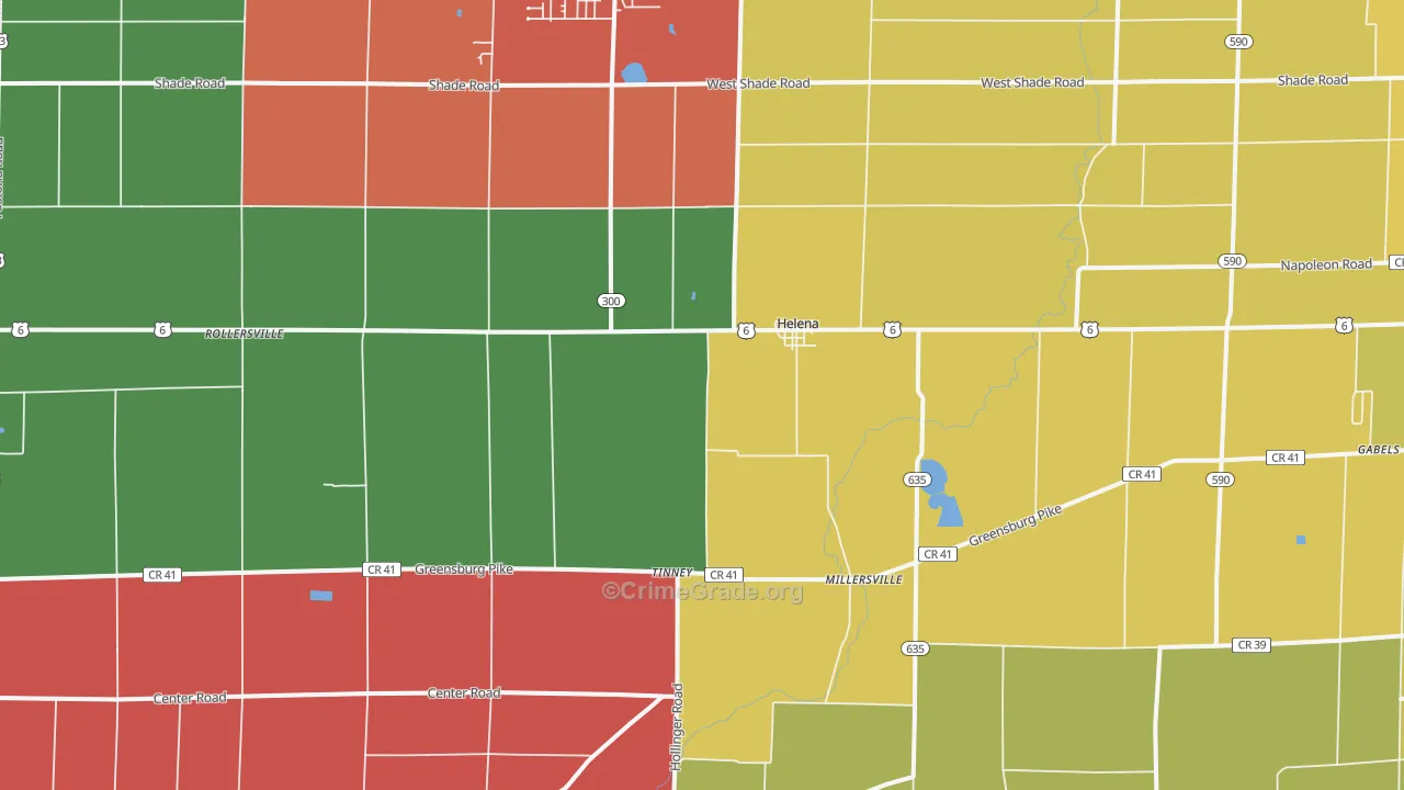 Helena, OH Map of Assault Rates