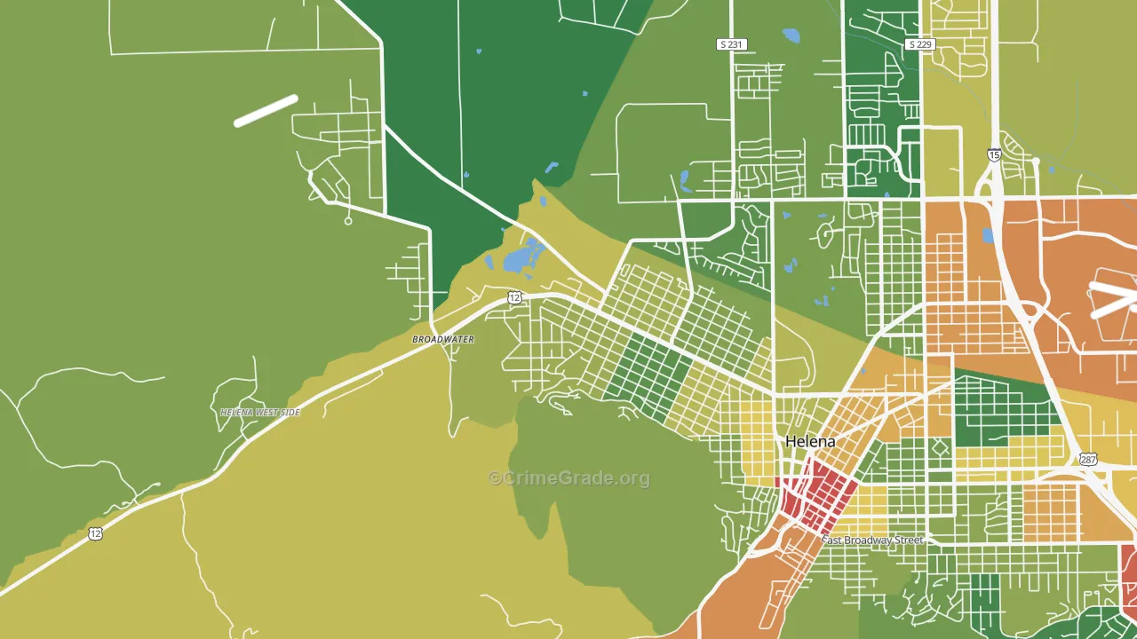 Helena West Side, MT Map of Assault Rates