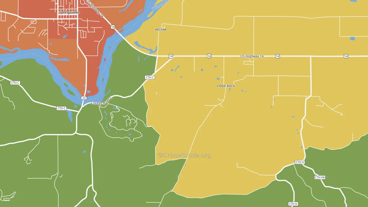 Helena, WI Map of Assault Rates