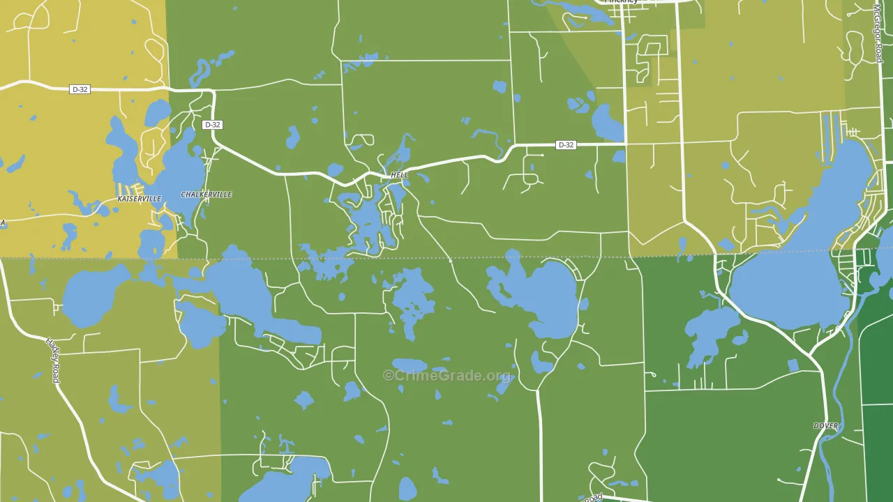 Hell, MI Map of Assault Rates
