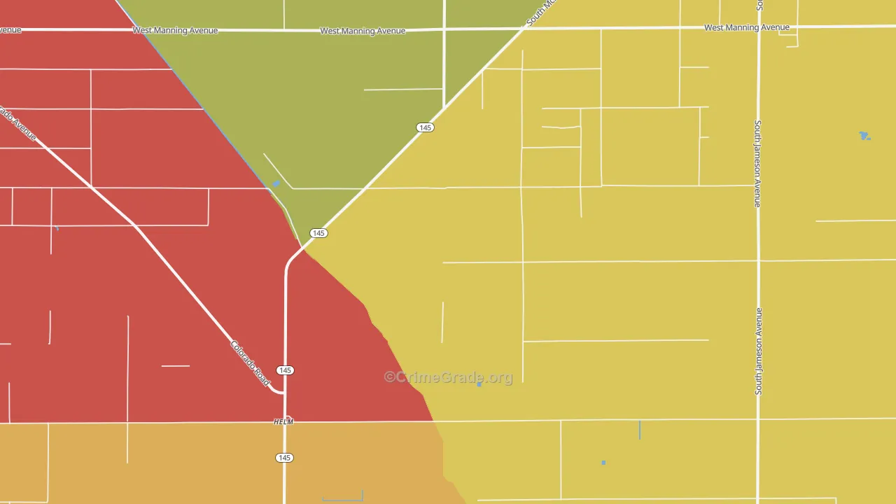 Helm, CA Map of Assault Rates