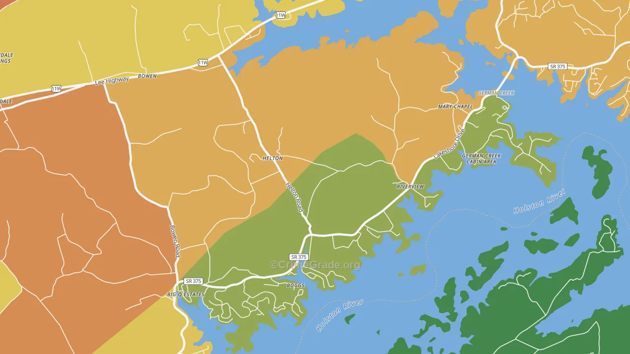Helton, TN Map of Assault Rates