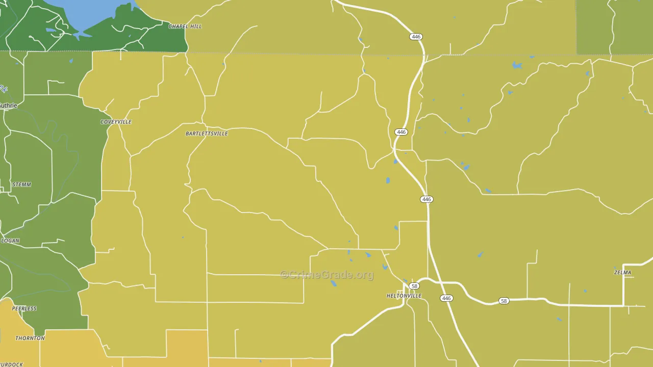Heltonville, IN Map of Assault Rates