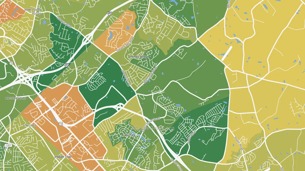 Hemby Bridge, NC Map of Assault Rates