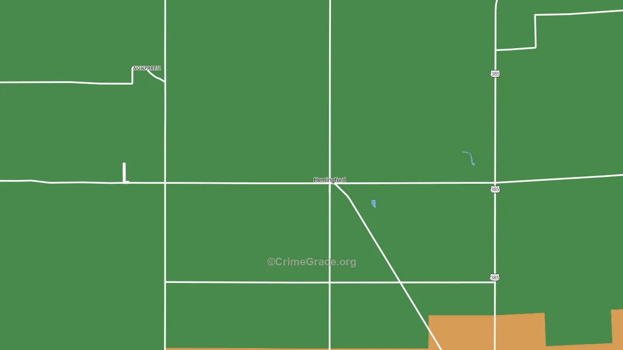 Hemingford, NE Map of Assault Rates