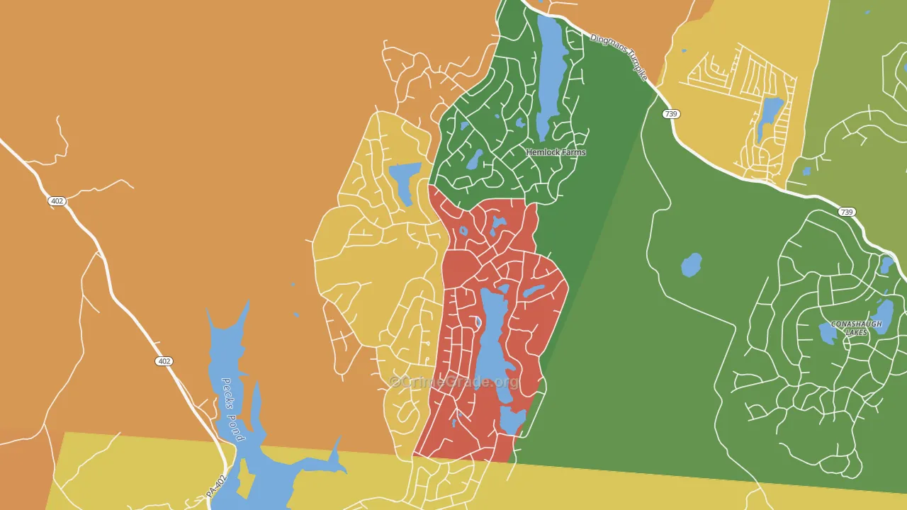 Hemlock Farms, PA Map of Assault Rates