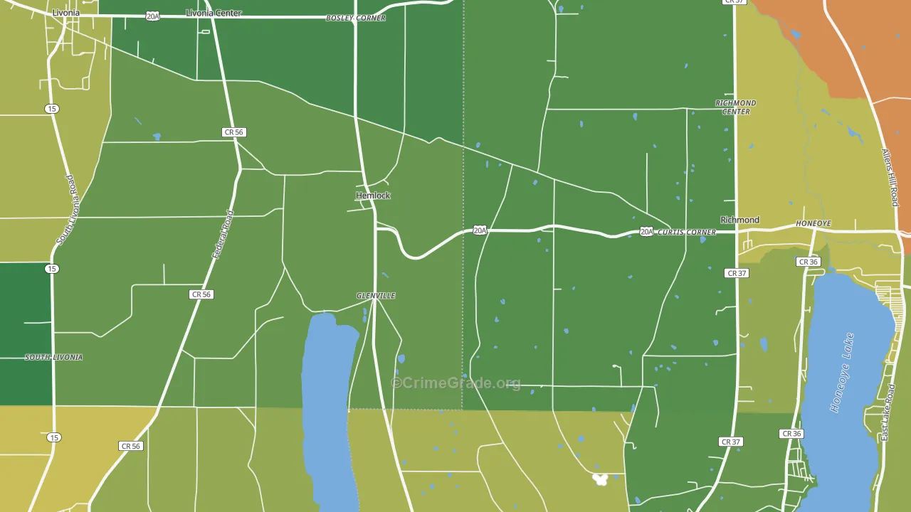 Hemlock, NY Map of Assault Rates
