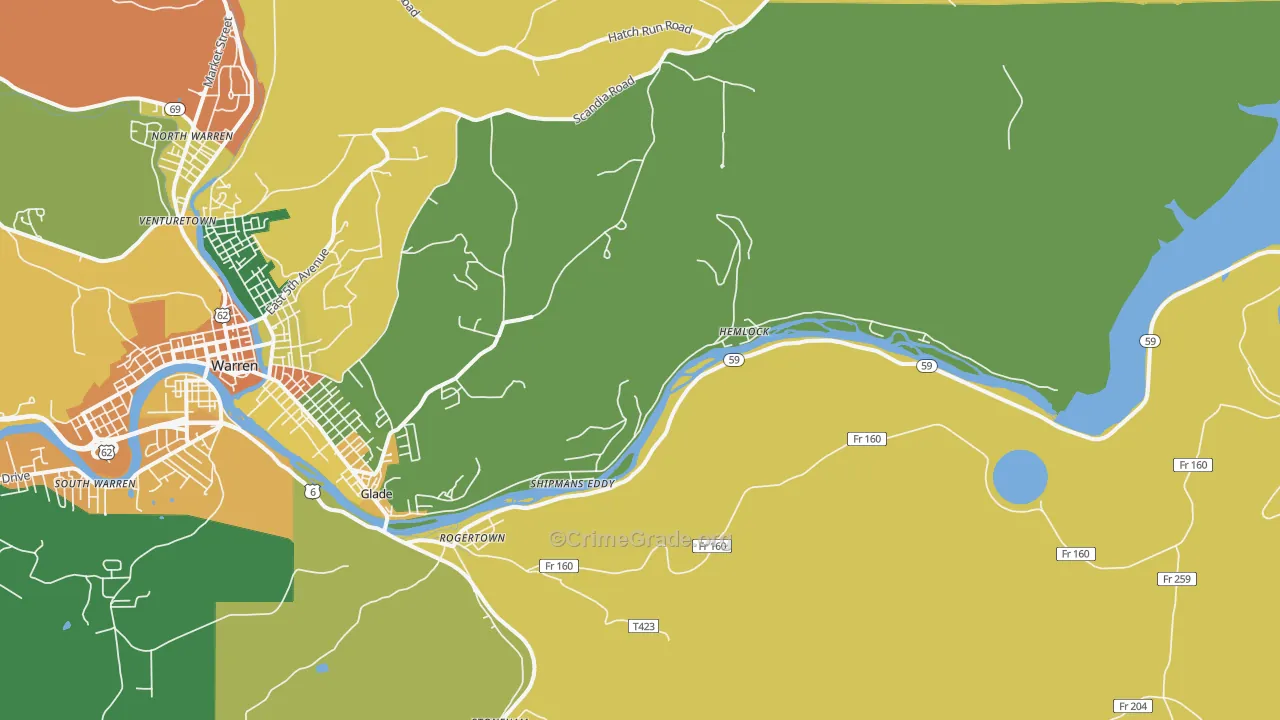 Hemlock, PA Map of Assault Rates