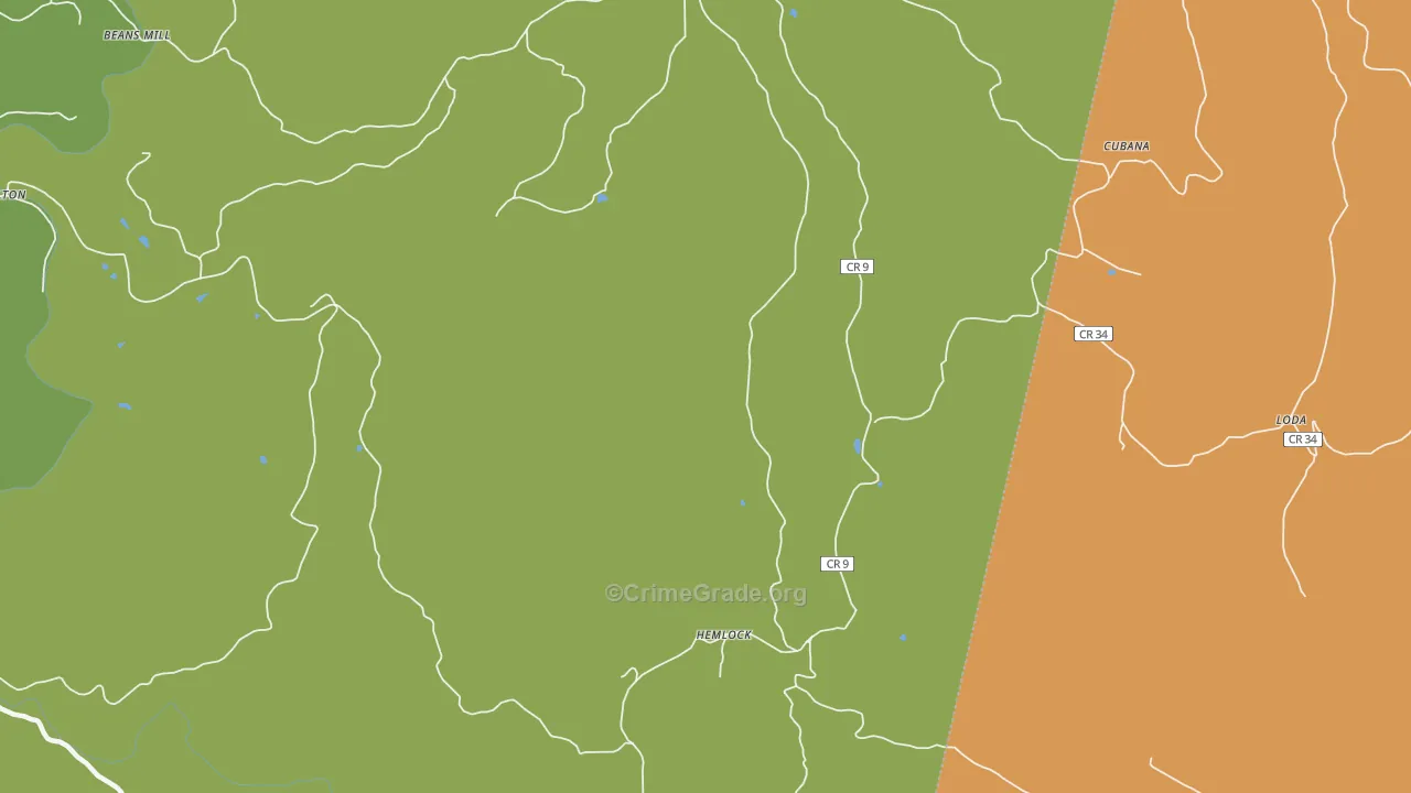 Hemlock, WV Map of Assault Rates