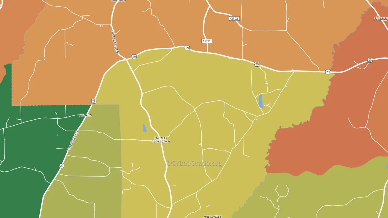 Henderson, AL Map of Assault Rates