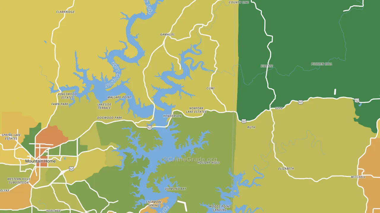 Henderson, AR Map of Assault Rates