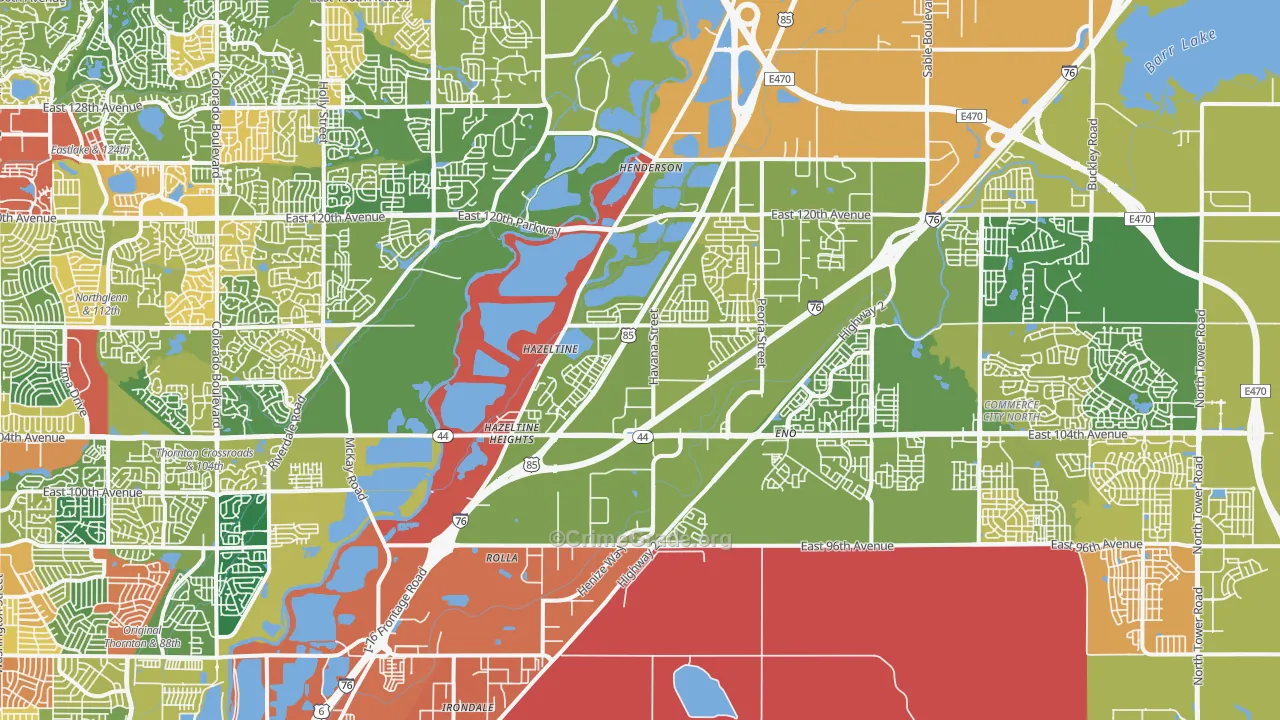 Henderson, CO Map of Assault Rates