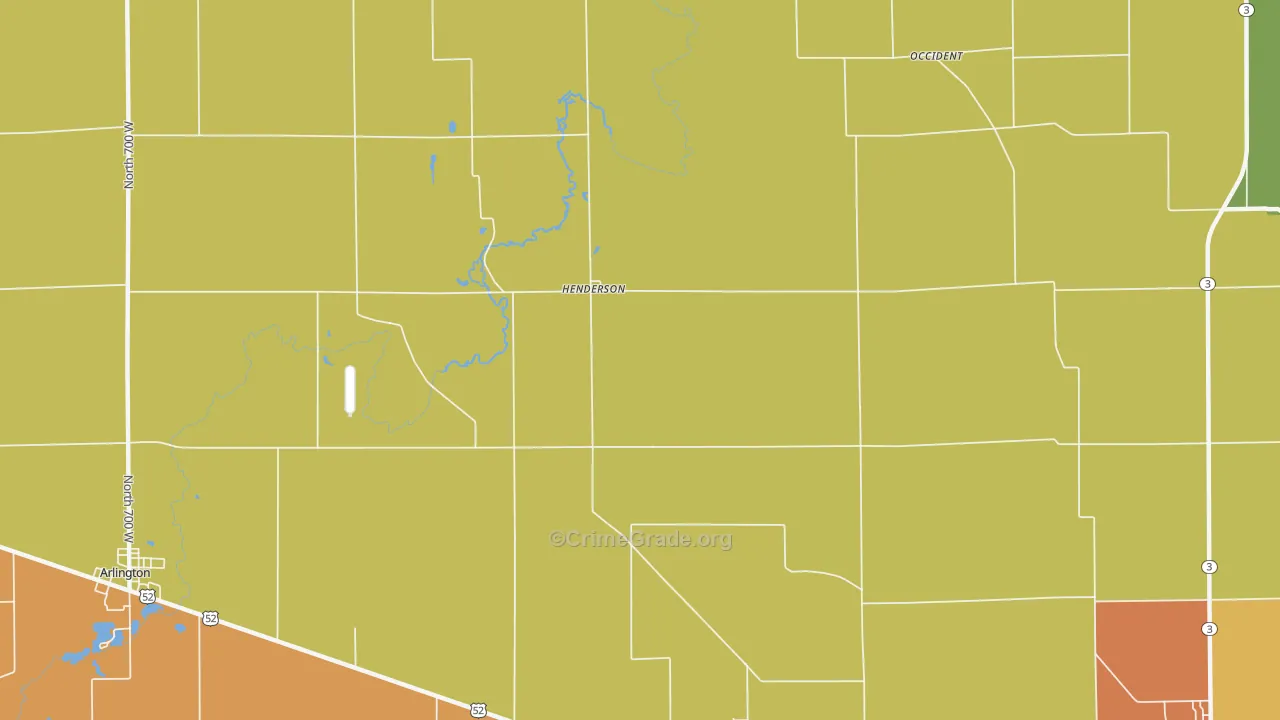 Henderson, IN Map of Assault Rates