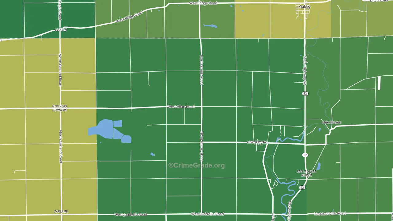 Henderson, MI Map of Assault Rates