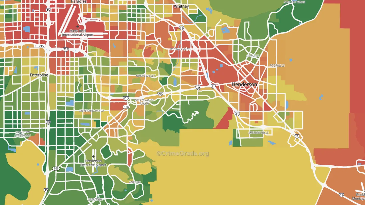 Henderson, NV Map of Assault Rates