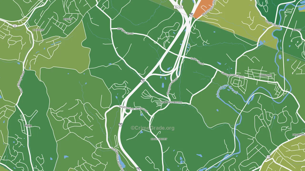 Hendersonville, PA Map of Assault Rates
