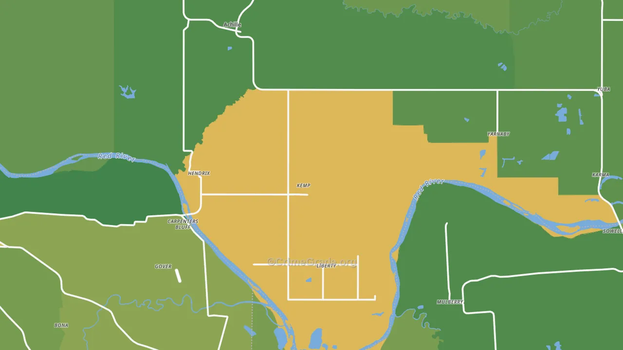 Hendrix, OK Map of Assault Rates