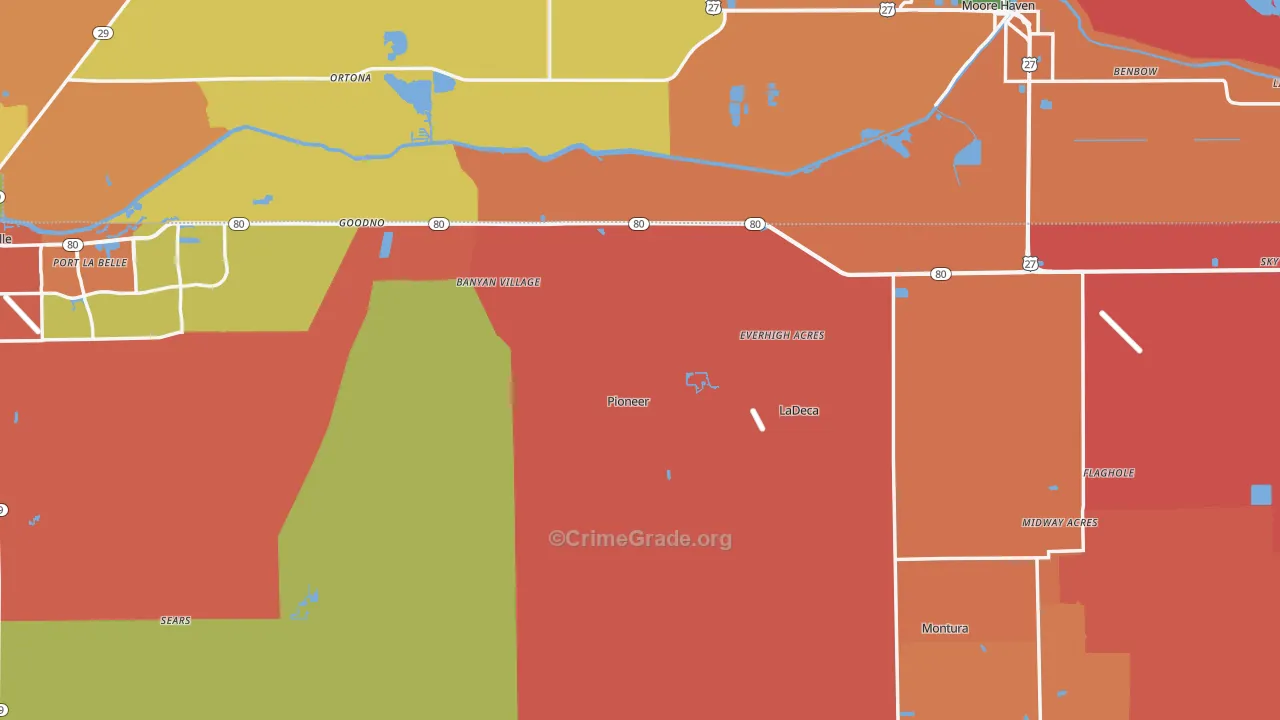Hendry County, FL Map of Assault Rates