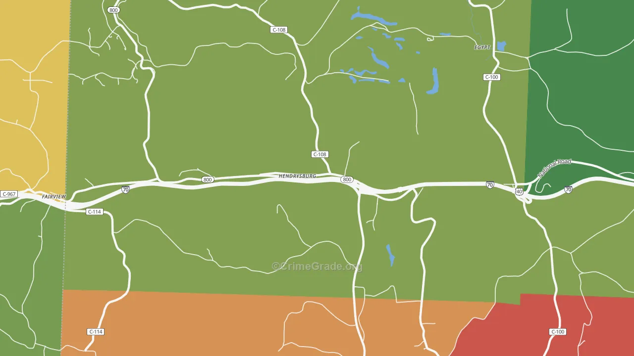 Hendrysburg, OH Map of Assault Rates