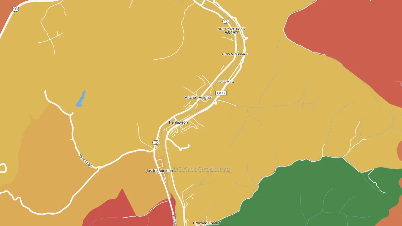 Henlawson, WV Map of Assault Rates