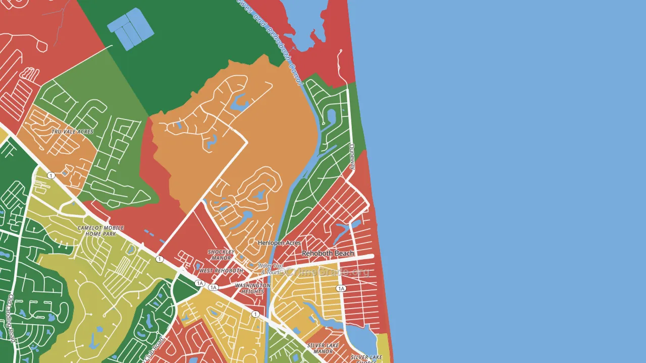 Henlopen Acres, DE Map of Assault Rates