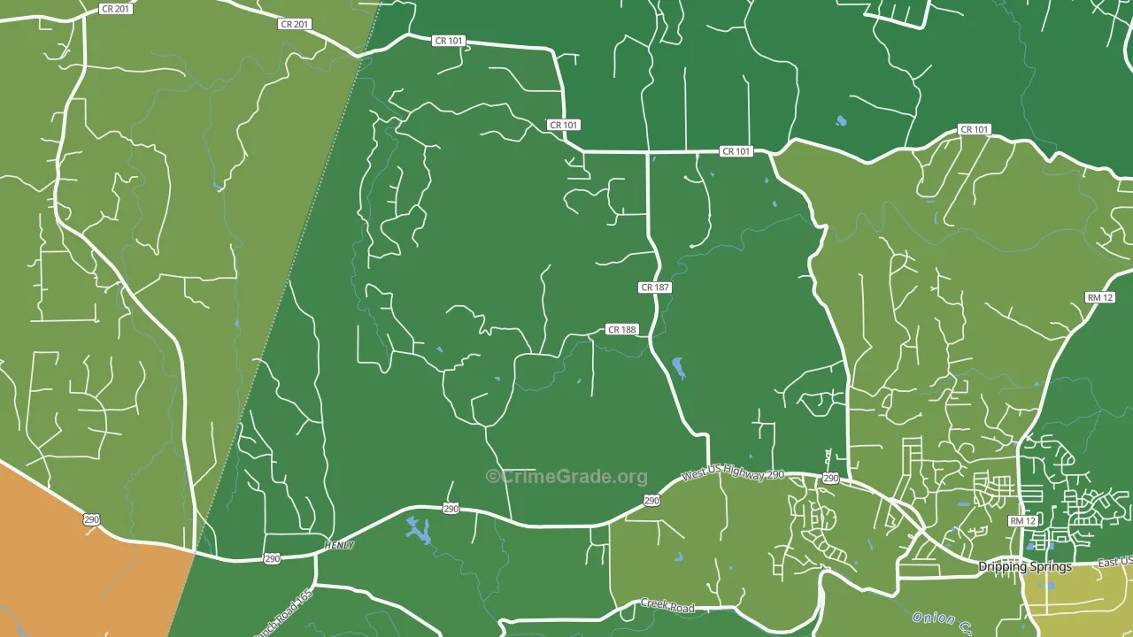 Henly, TX Map of Assault Rates