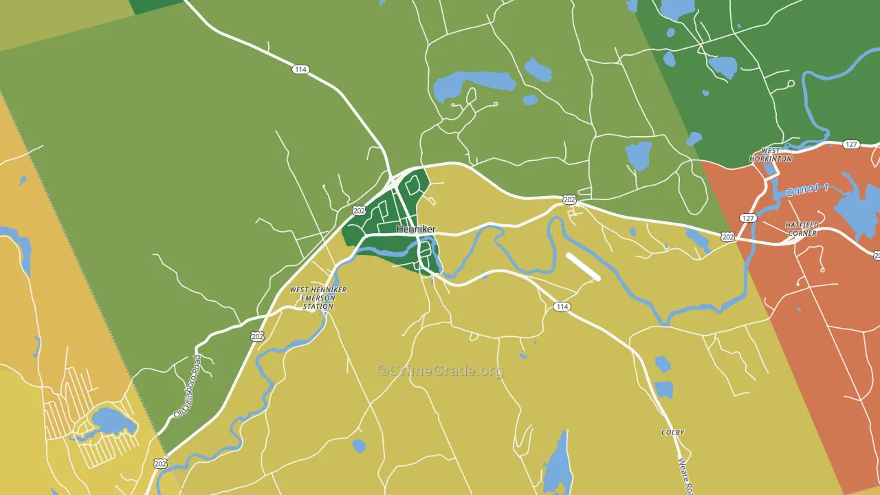 Henniker, NH Map of Assault Rates