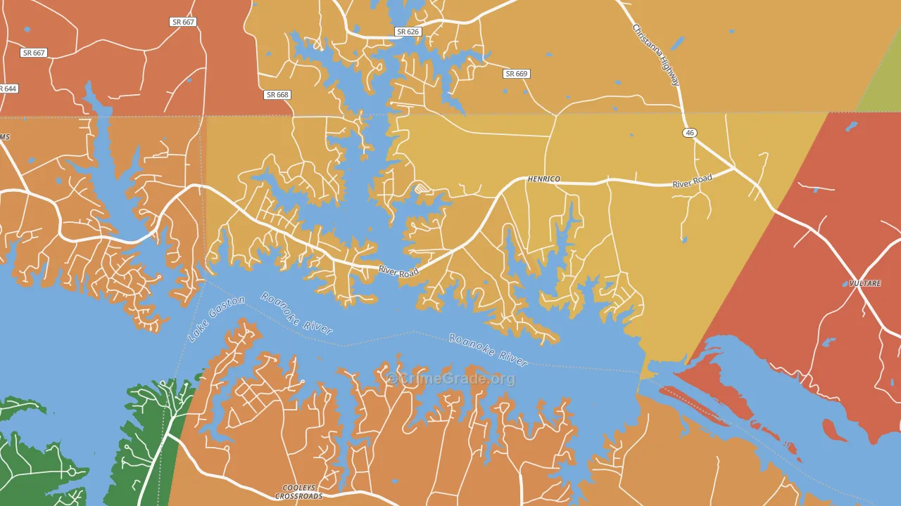 Henrico, NC Map of Assault Rates