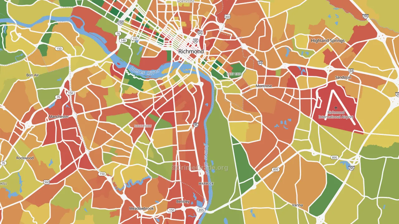 Henrico, VA Map of Assault Rates